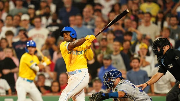 Pablo Reyes hits a walk-off grand slam for the Red Sox against the Royals in Aug. 2023.